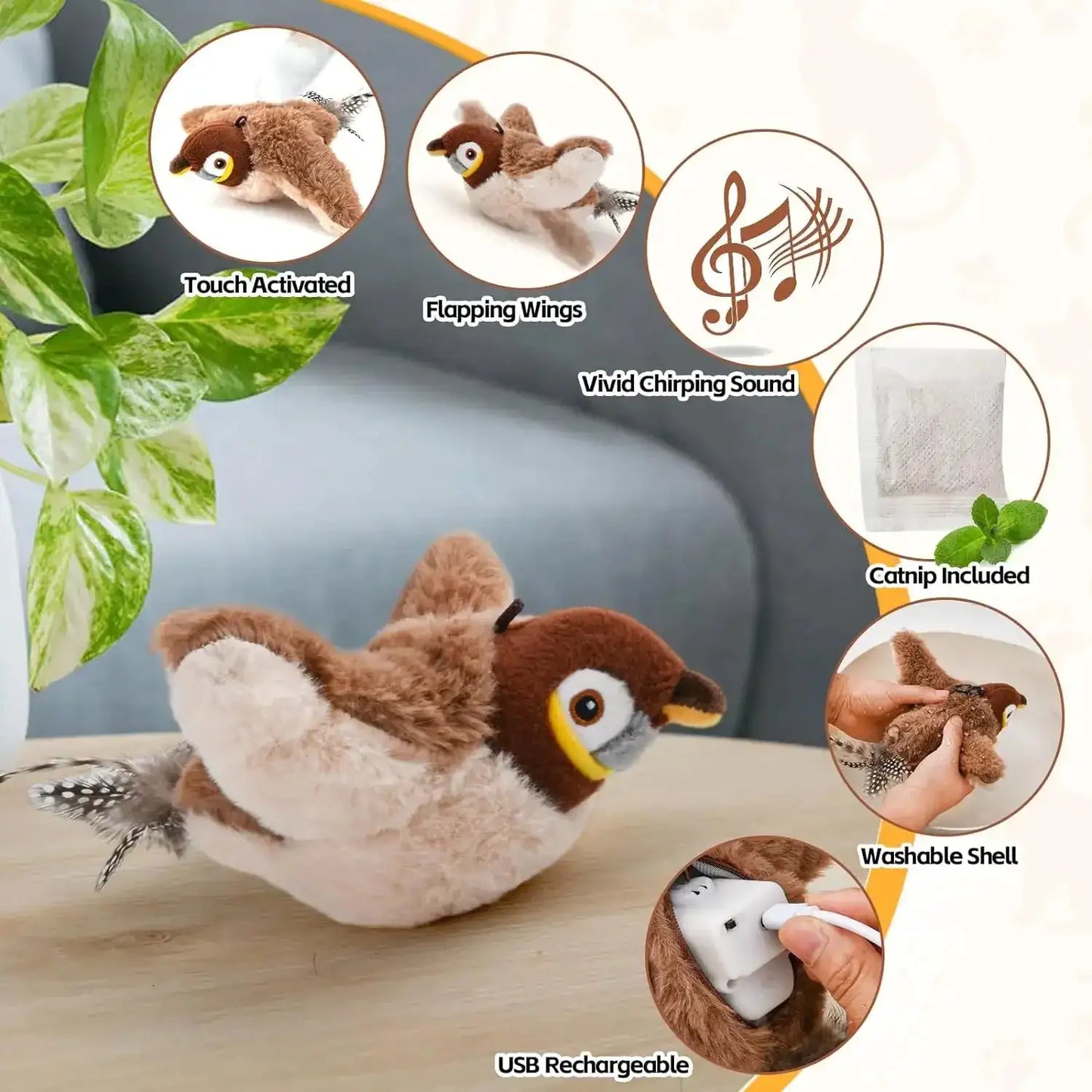 Dancing Sparrow™ – The Flapping Cat Toy